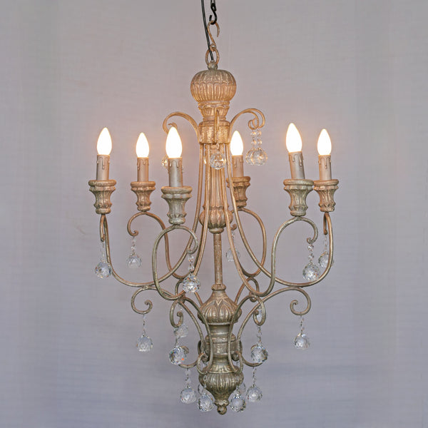 Vintage Gold Crystal Chandelier – 6-Light Regal Classic