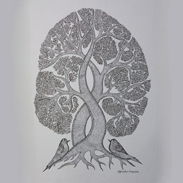 Jeeva-Vriksha Gond Art – Tree of Life Spiritual Painting