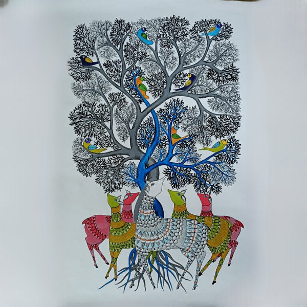 Jeevan-Sutra Gond Art – Nature, Wildlife & Spiritual Painting