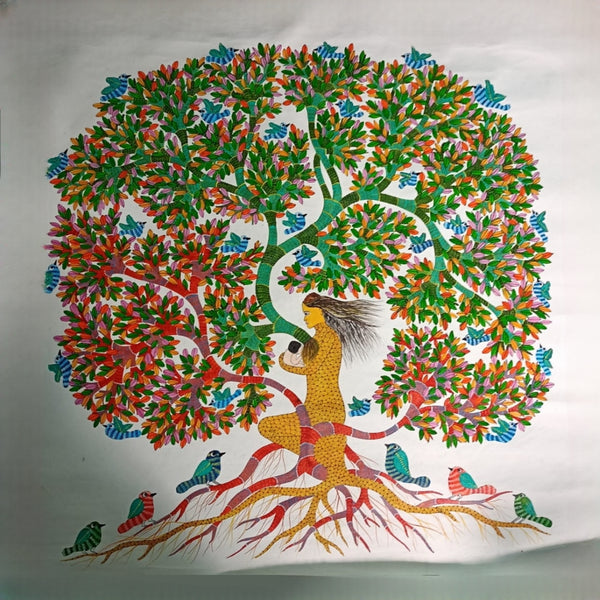 Matrika Vriksha Gond Art – Mother Nature & Life Tribal Art