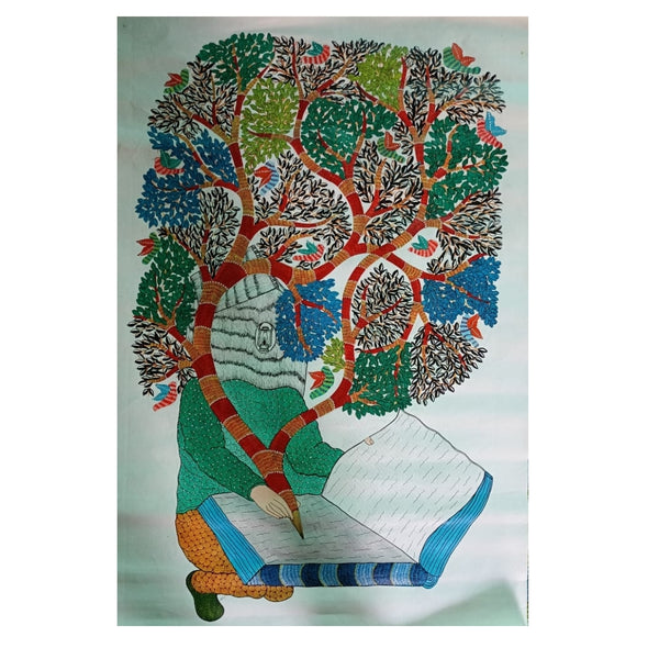 Gyaan-Vriksha Gond Art – Wisdom, Knowledge & Tree Folk Painting