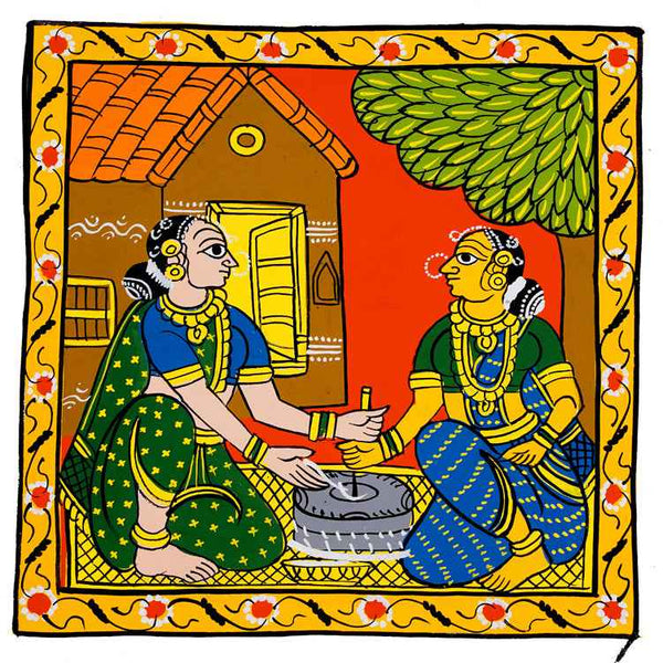 Cheriyal Painting  8*8 D1