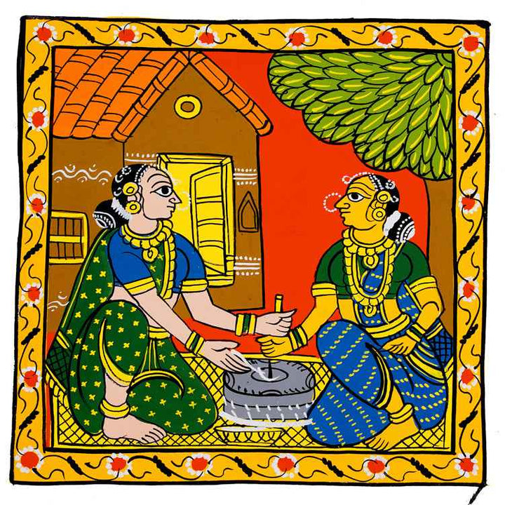 Cheriyal Painting  8*8 D1
