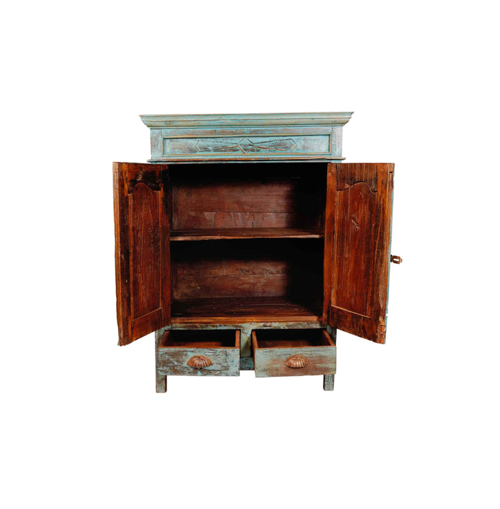 Aarav Teak Wood Vintage Kitchen Cabinet