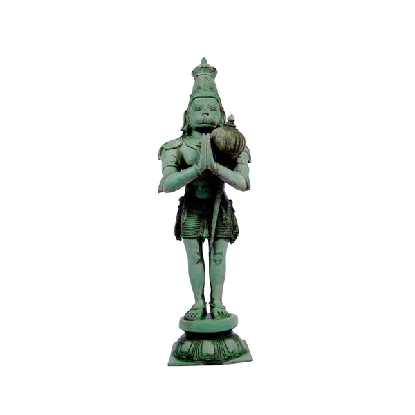 Brass Hanuman Figurine In Folded Hands Pose