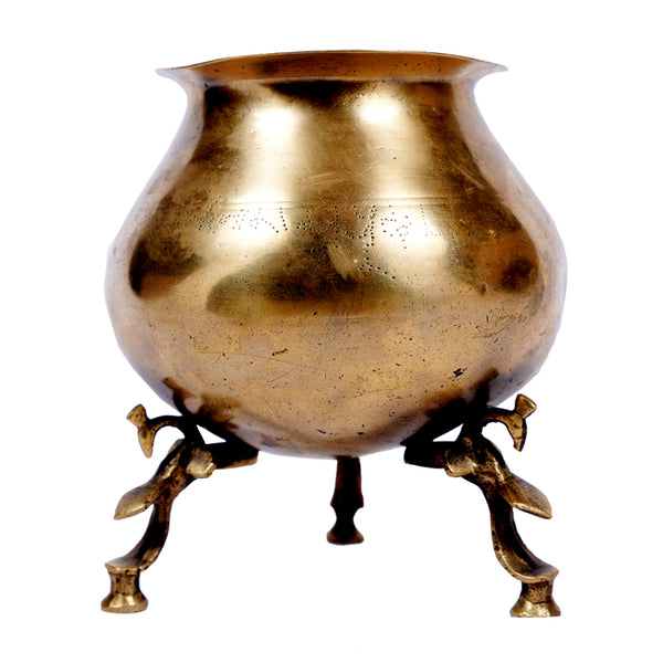 Handcrafted Elegant Vintage Brass Lota With Legs - Very Heavy Base