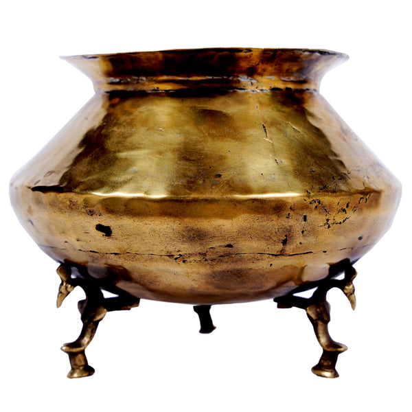Vintage  Pure Brass Water Vessel (Lota) - On Legs