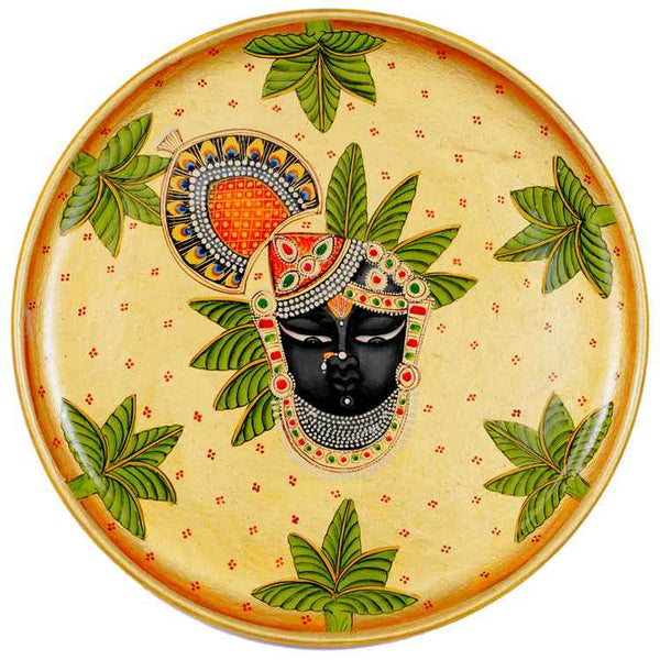 Handpainted Pichwai Wall Plate - Lord Srinath ji