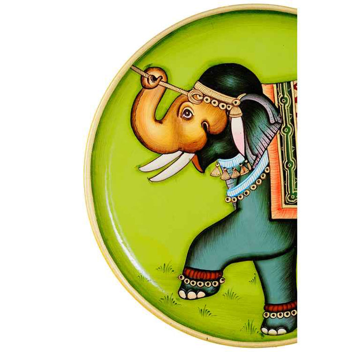 Handpainted Pichwai Wall Plate - Elephant 2