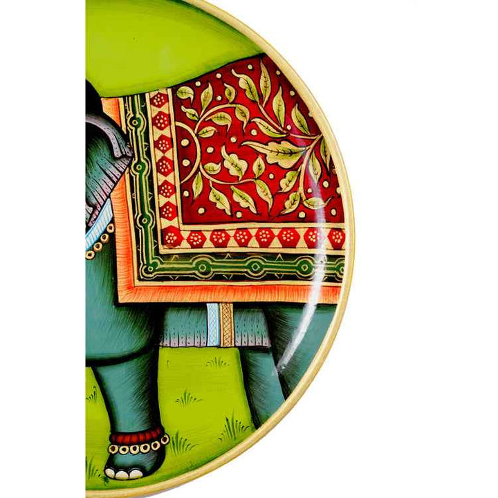 Handpainted Pichwai Wall Plate - Elephant 2