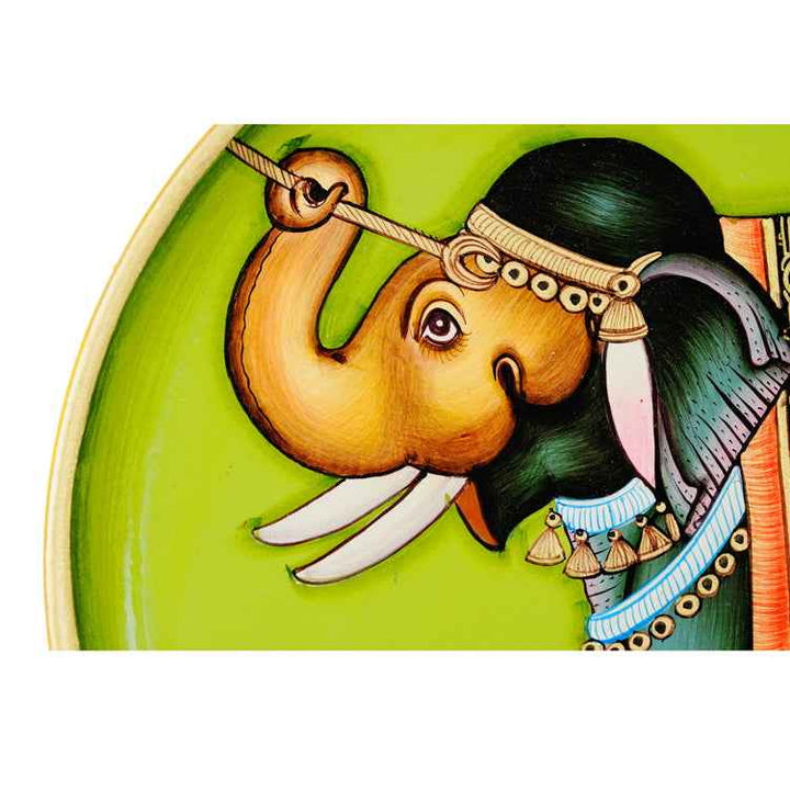 Handpainted Pichwai Wall Plate - Elephant 2