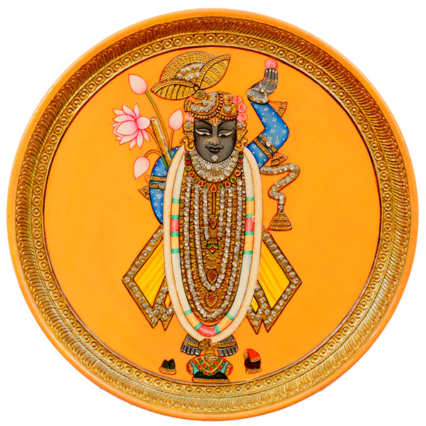 Handpainted Srinath ji Tanjore  Pichwai Best Wall Plate