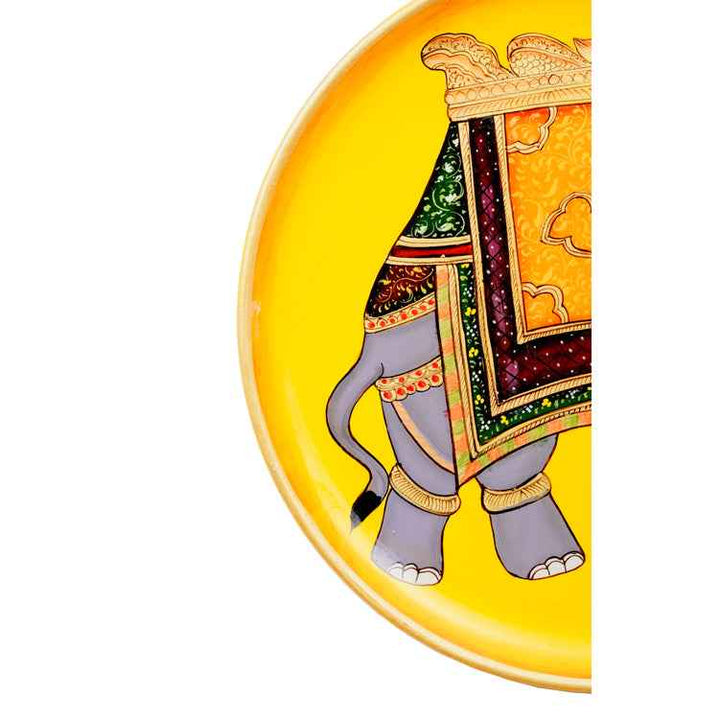 Handpainted Pichwai Wall Plate - Elephant 1