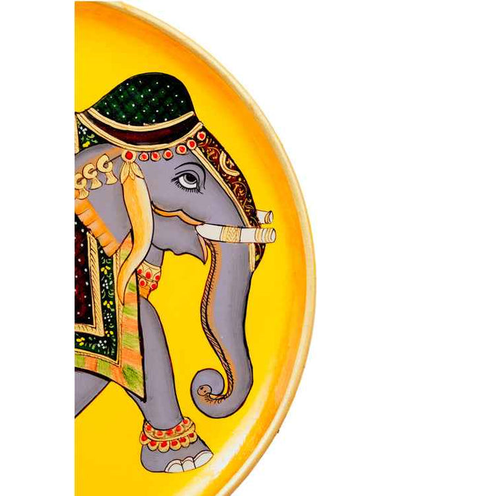 Handpainted Pichwai Wall Plate - Elephant 1