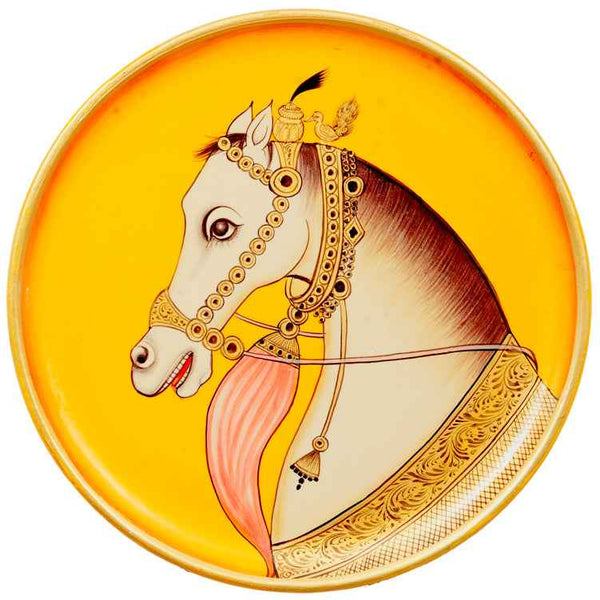 Handpainted Pichwai Wall Plate - Horse