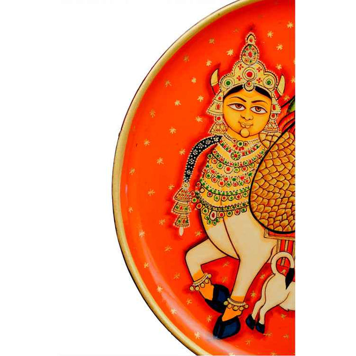 Handpainted Pichwai Wall Plate - Kamdhenu