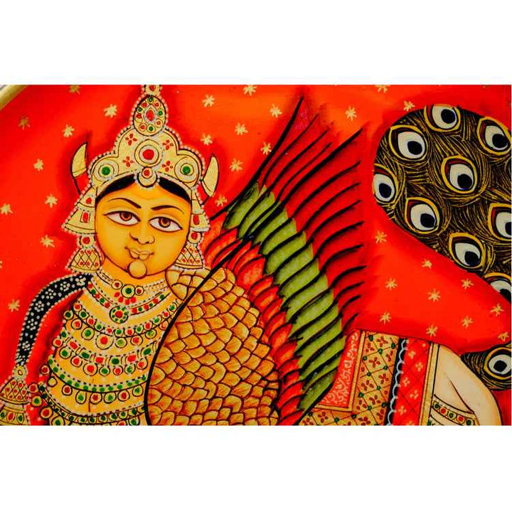 Handpainted Pichwai Wall Plate - Kamdhenu