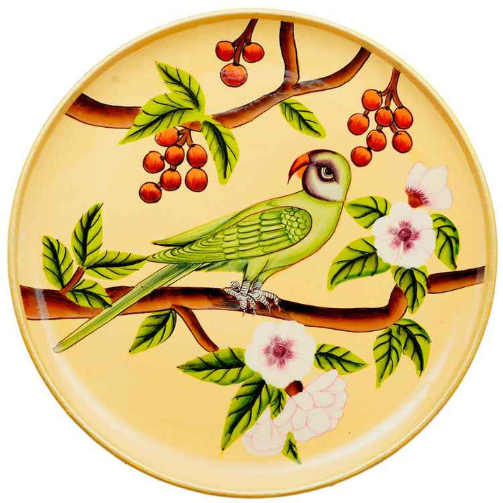 Handpainted Pichwai Wall Plate - Parrot