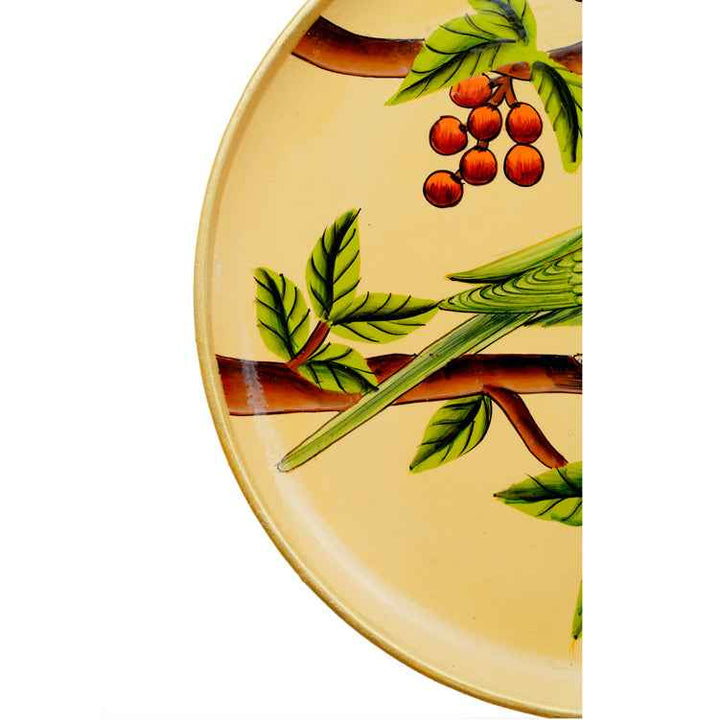 Handpainted Pichwai Wall Plate - Parrot