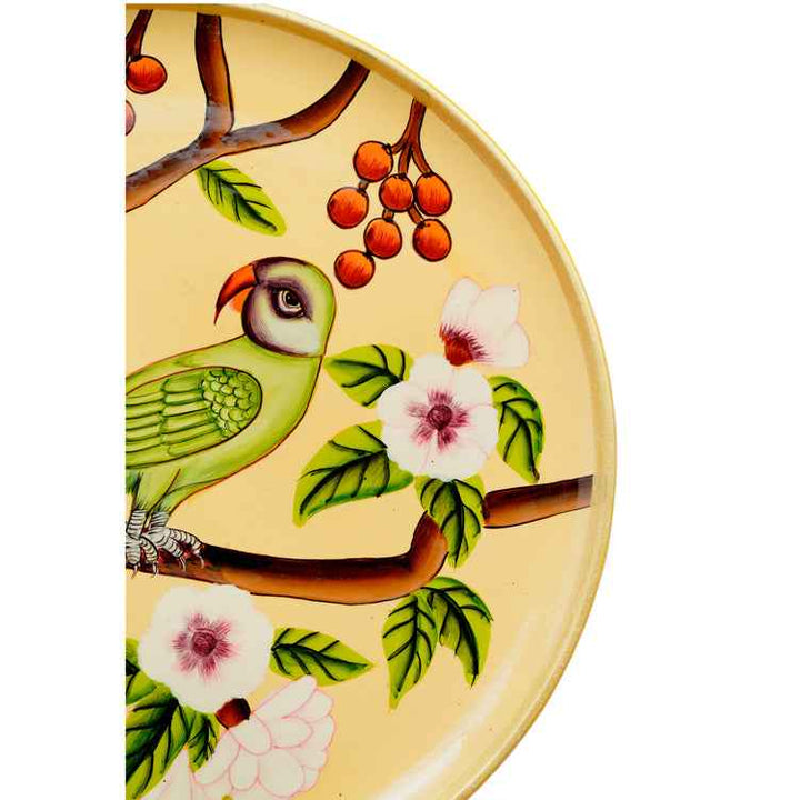 Handpainted Pichwai Wall Plate - Parrot