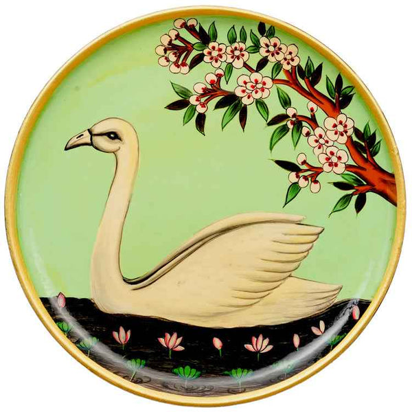 Handpainted Pichwai Wall Plate - Swan