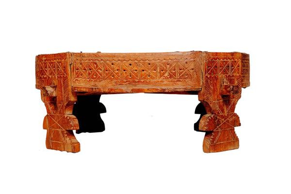Sana Chakki Table In Teak Wood - Assorted