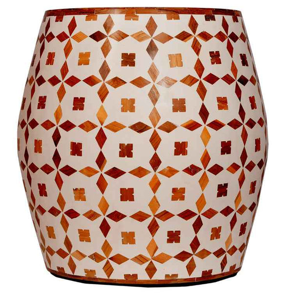 Maya Inlay Cylinder Shaped Side Table