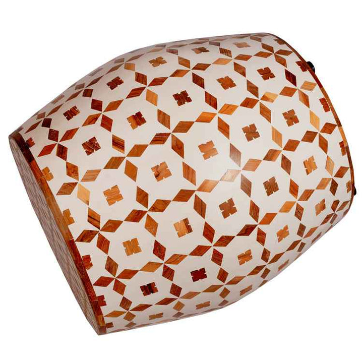 Maya Inlay Cylinder Shaped Side Table