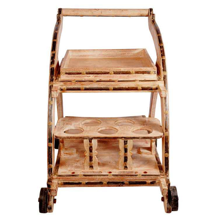 Khaas Antique Bar  Cart Made From A Bullock Cart