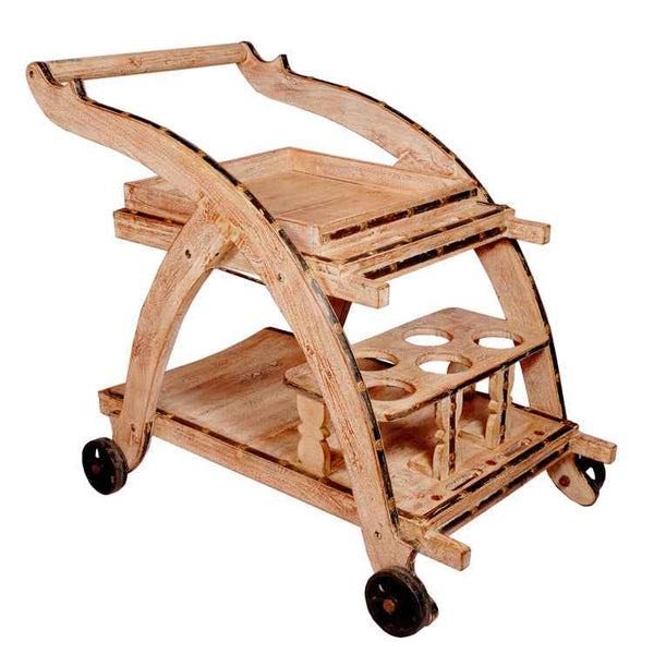 Khaas Antique Bar  Cart Made From A Bullock Cart