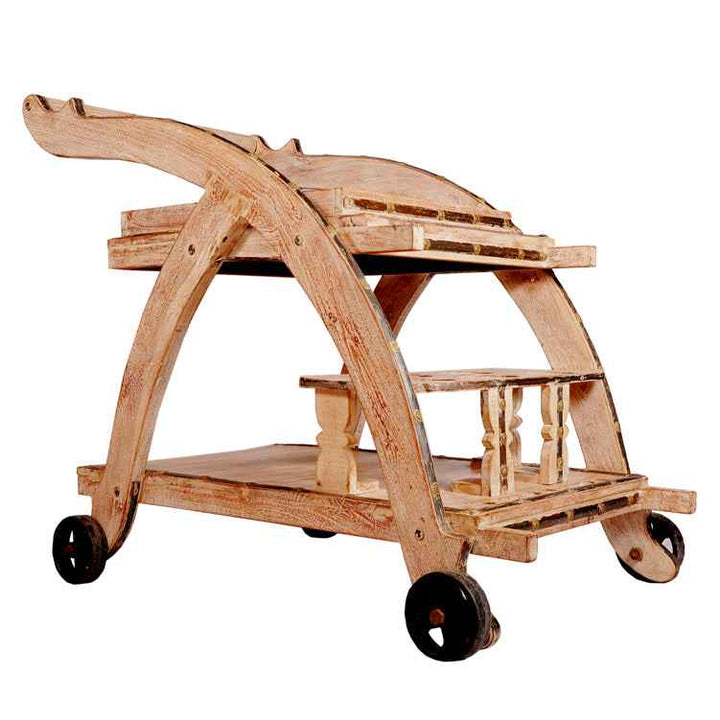 Khaas Antique Bar  Cart Made From A Bullock Cart