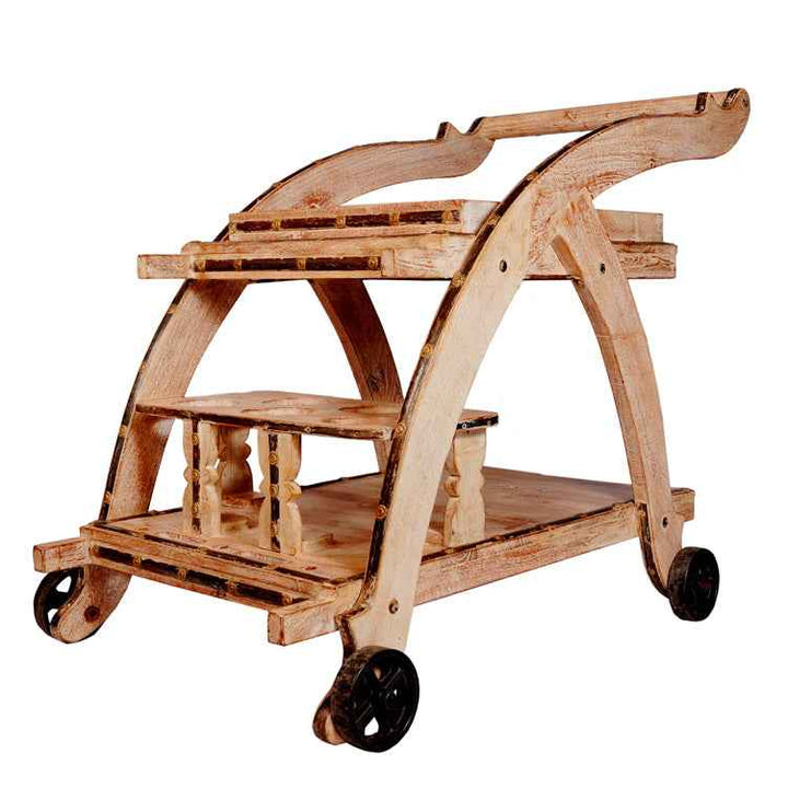 Khaas Antique Bar  Cart Made From A Bullock Cart