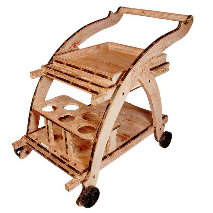 Khaas Antique Bar  Cart Made From A Bullock Cart