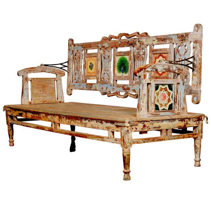 Tiya Teak Wood Tile Bench