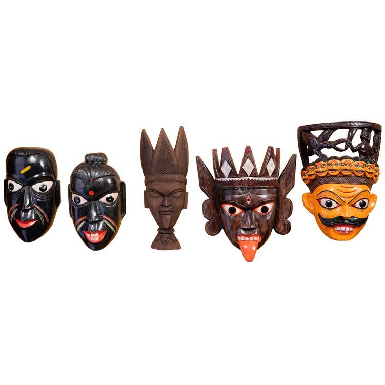 Kushmandi Mask - Bura, Buri, Kali 1, Kali 2, Ravan