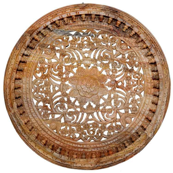 Carved Wooden Panel - Natural Finish