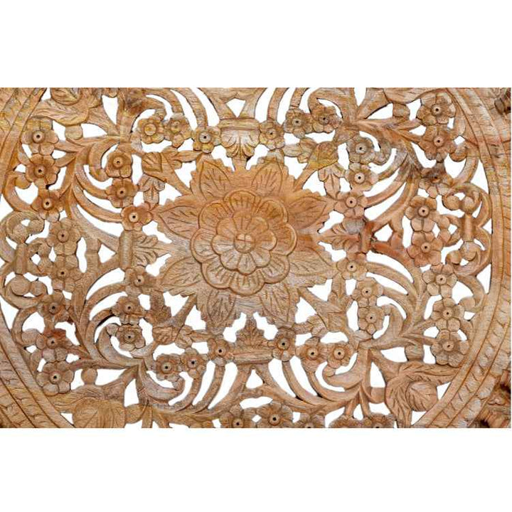 Carved Wooden Panel - Natural Finish