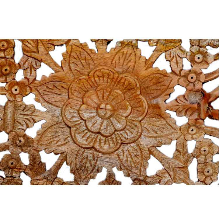 Carved Wooden Panel - Natural Finish