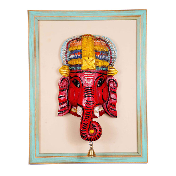 Ganesha Head On A Wooden Base