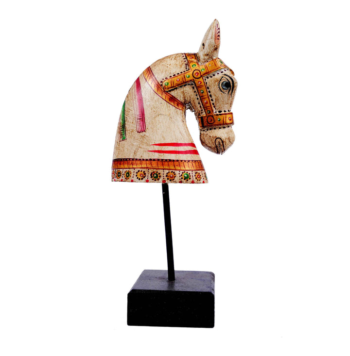 Hand Painted Horse Head On Stand