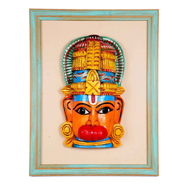Hanuman Head On A Wooden Base