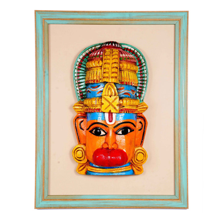 Hanuman Head On A Wooden Base