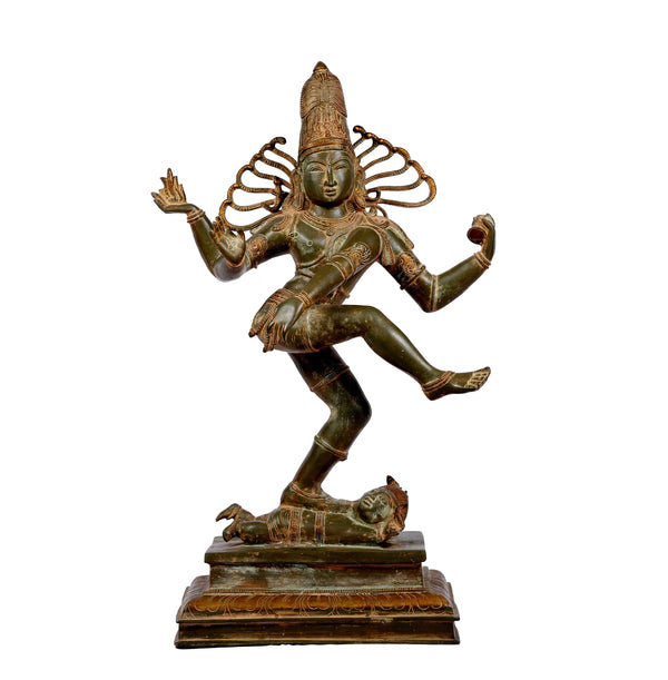 Natraj In Green - Brass Table Decor