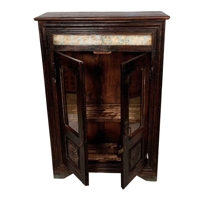 Saanvi Teak Wood Vintage Kitchen Cabinet