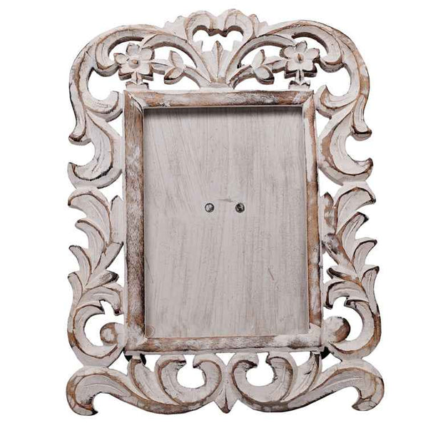 Nia White Distressed Mango Wood Photo Frame