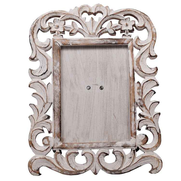 Nia White Distressed Mango Wood Photo Frame
