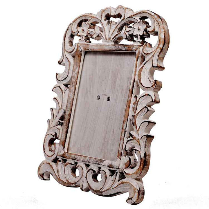 Nia White Distressed Mango Wood Photo Frame