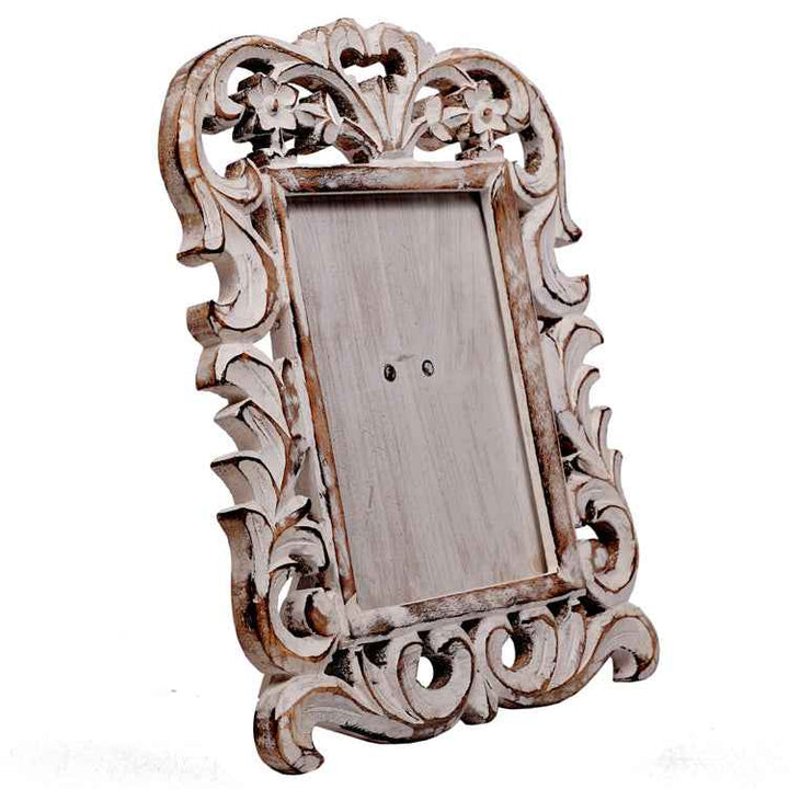 Nia White Distressed Mango Wood Photo Frame