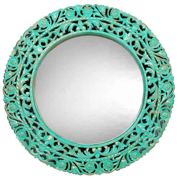 Neela Blue Distressed Carved  Wooden Frame