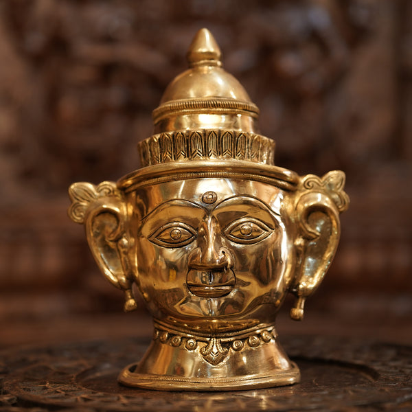 Brass Parvathi Head Table Decor